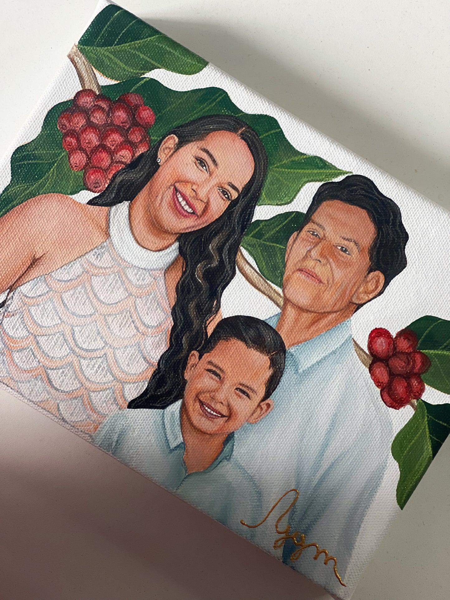 Retrato en lienzo de 20x20 cm/ 15x20 cm