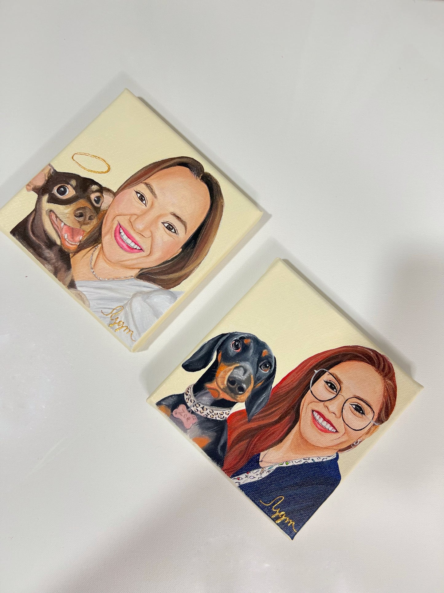 Retrato en lienzo de 15x15 cm