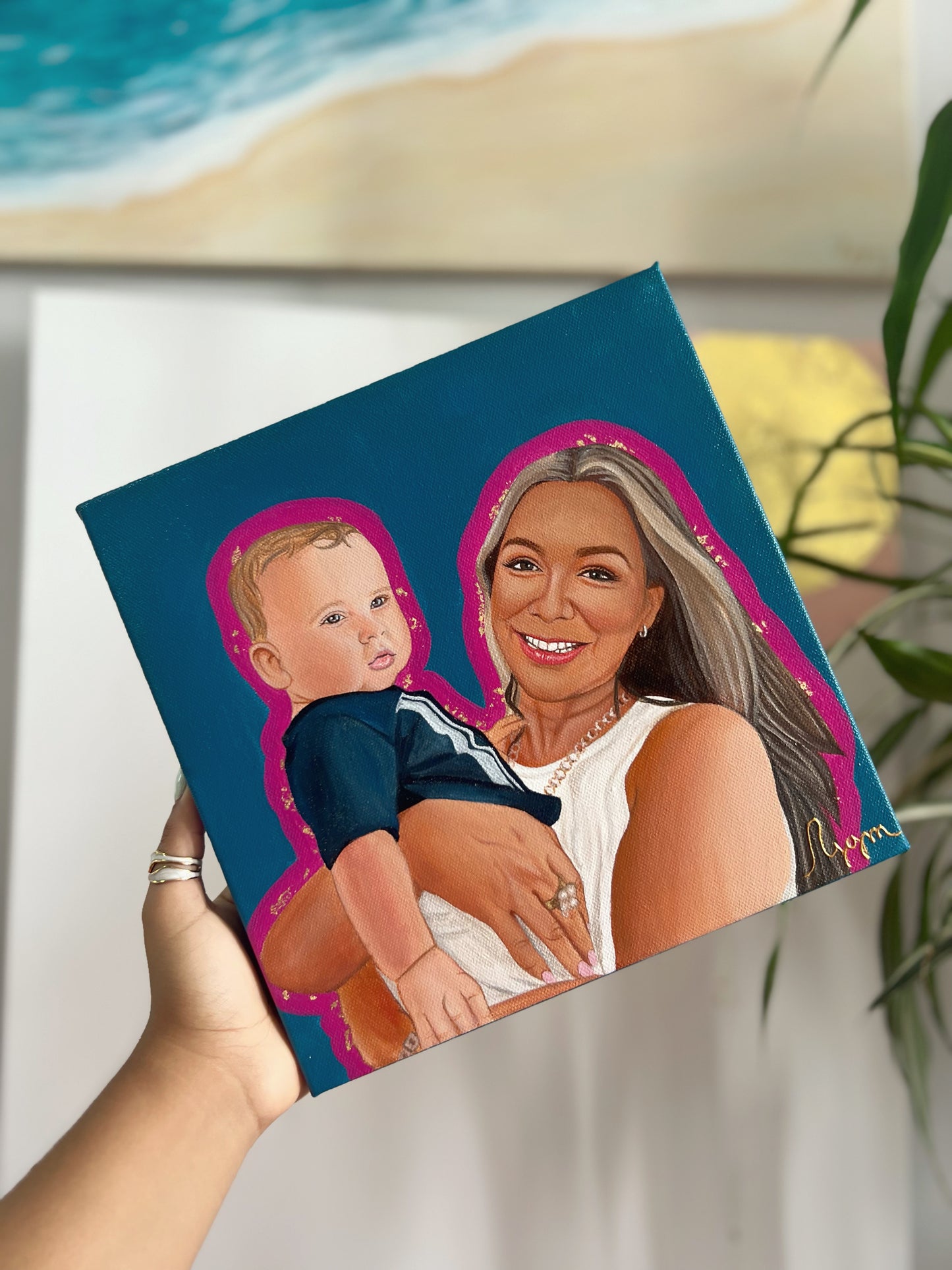 Retrato en lienzo de 25x25 cm/ 20x25 cm