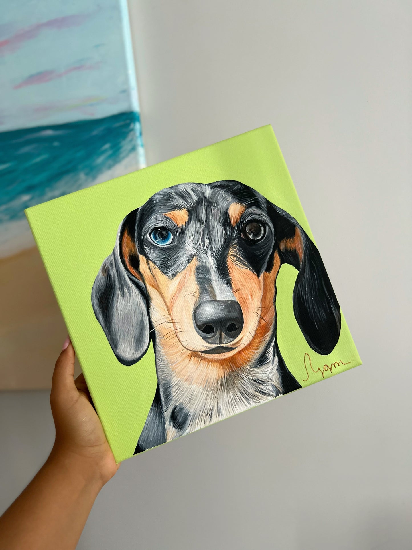 Retrato en lienzo de 25x25 cm/ 20x25 cm