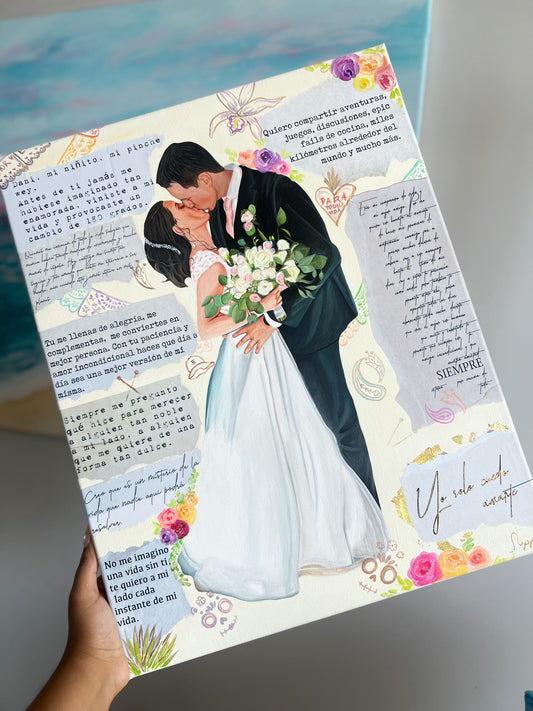 Retrato en lienzo de 40x50 cm