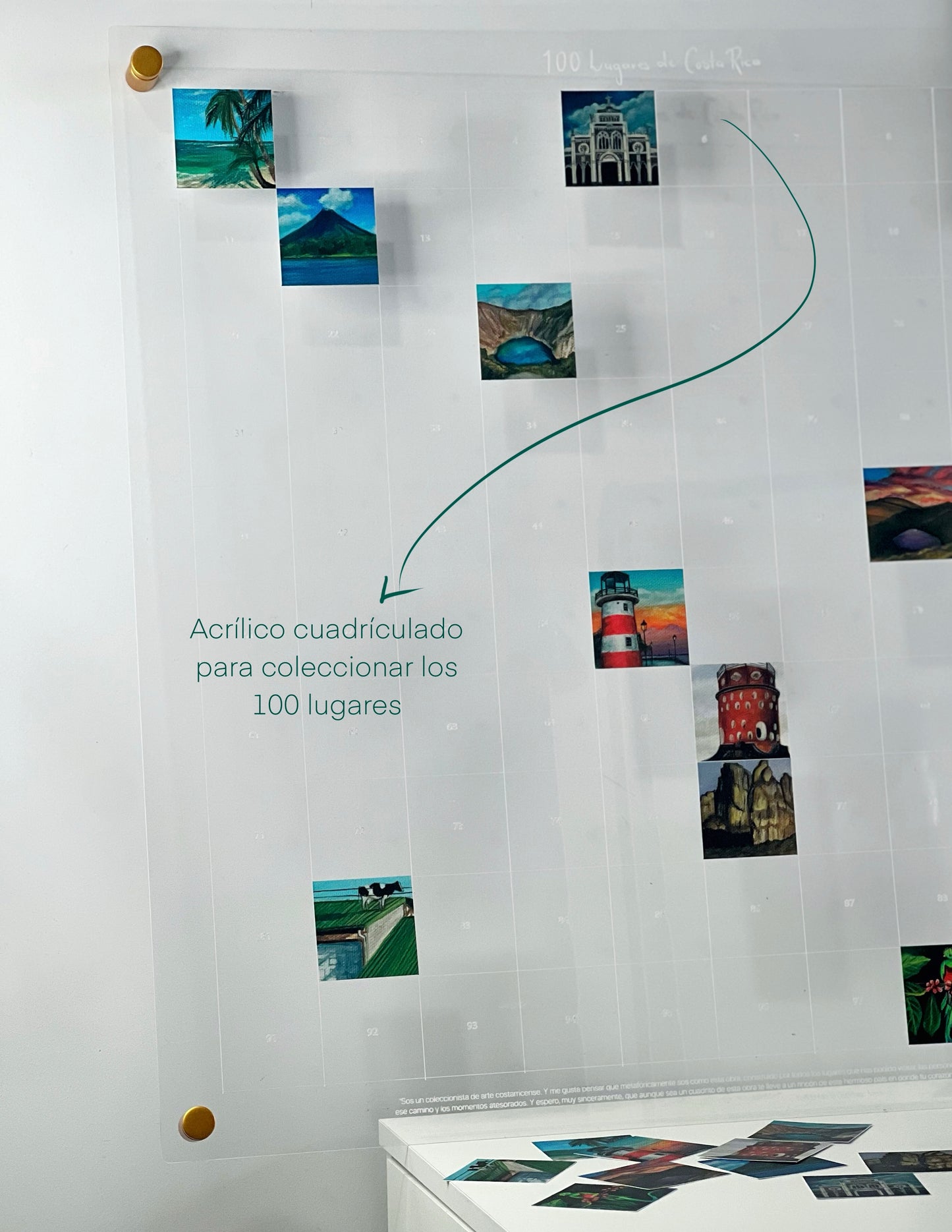 Acrílico para coleccionar stickers- 100 Lugares de Costa Rica